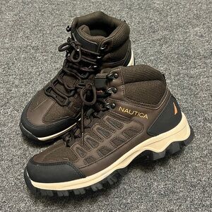 Nautica Corbin Mid Hiking Boots Youth 7 Brown Black